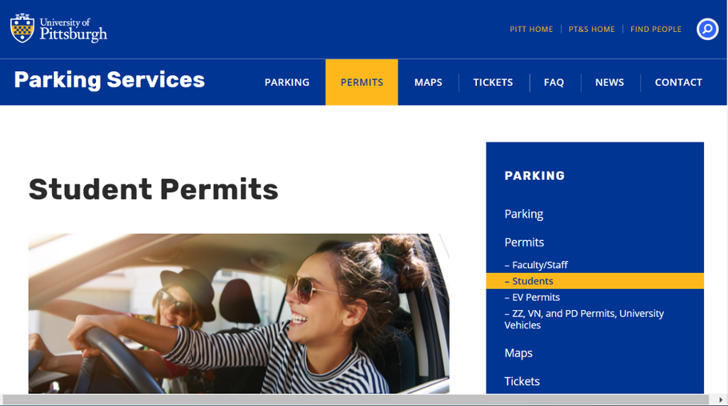 Get a Parking Permit All Campuses My Pitt